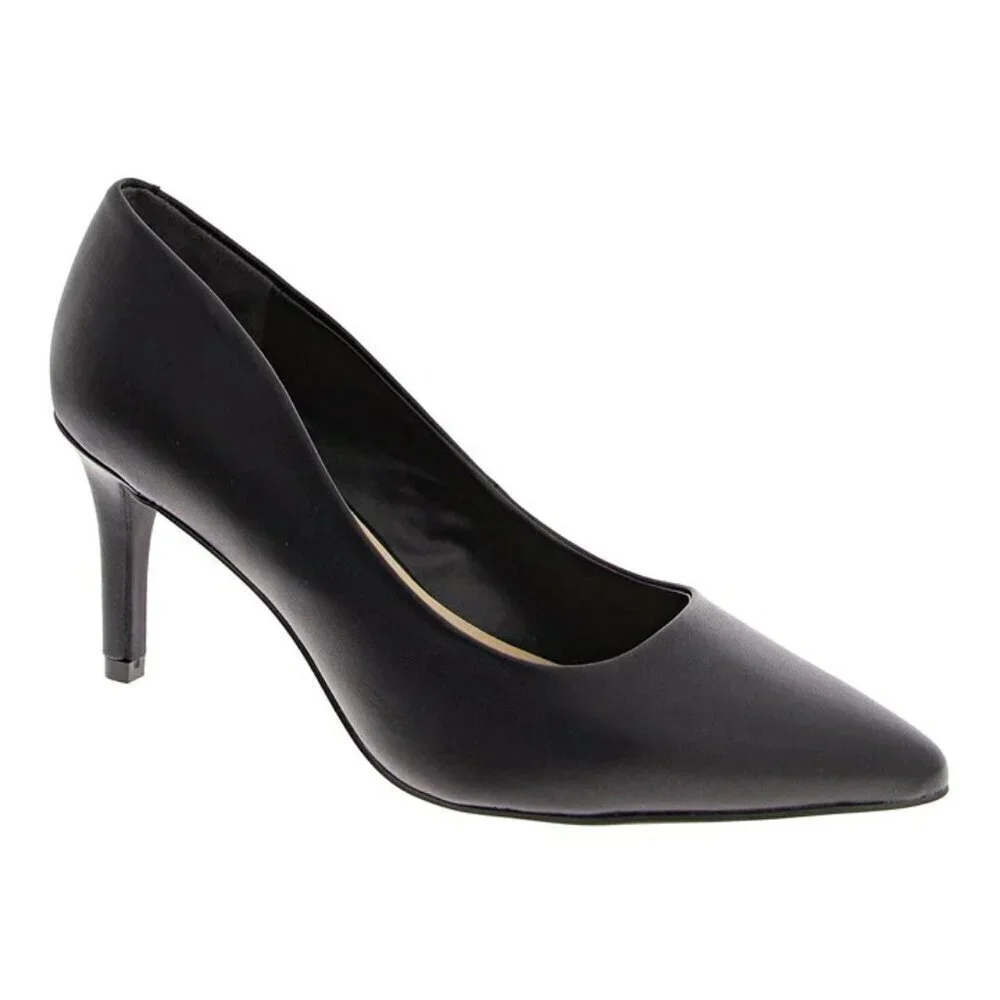 On 34th Women's Jeules Black Leather Pointed-Toe Pumps Size 11 (MSRP $80)